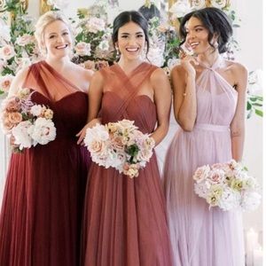 Revelry Rosalie Tulle Convertible Dress in Rosewood